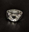 Sterling Silver or 10kt Gold Gents 6.5 mm Rd Illusion Pre-Notched Blank Mens Ring Size 9,-11, setting 163-295/143-295