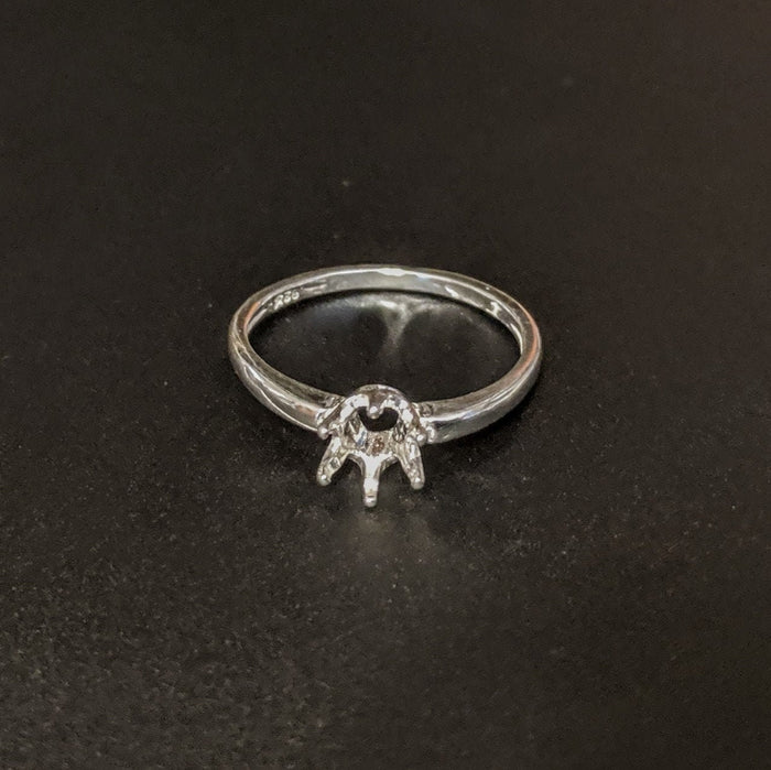 Sterling Silver or 14kt Gold 4, 5, 6, & 6.5mm Round Pre-Notched Blank Ring Size 5, 6, 7 or 8 shank setting Size 6, 7, or 8 163-262/143-262