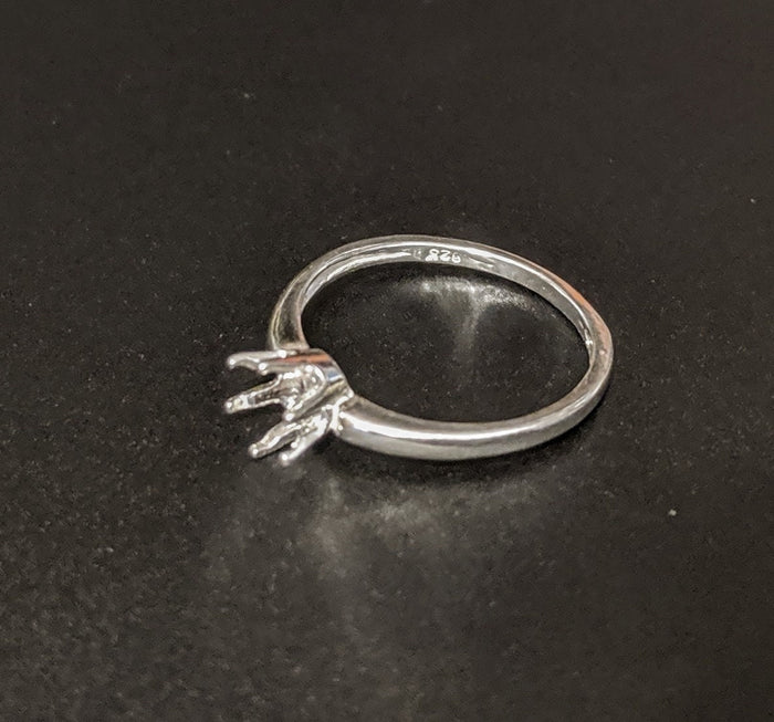 Sterling Silver or 14kt Gold 4, 5, 6, & 6.5mm Round Pre-Notched Blank Ring Size 5, 6, 7 or 8 shank setting Size 6, 7, or 8 163-262/143-262