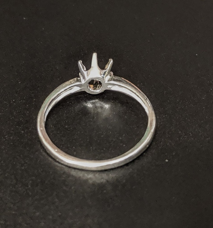 Sterling Silver or 14kt Gold 4, 5, 6, & 6.5mm Round Pre-Notched Blank Ring Size 5, 6, 7 or 8 shank setting Size 6, 7, or 8 163-262/143-262