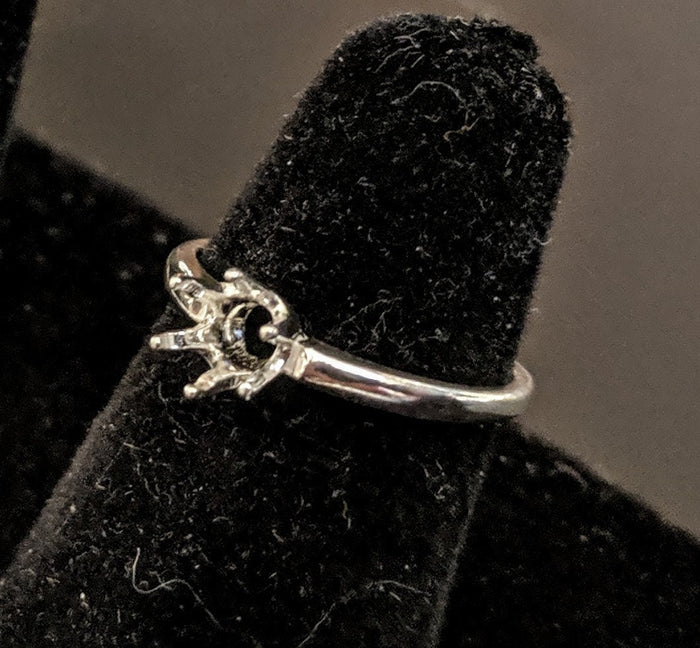 Sterling Silver or 14kt Gold 4, 5, 6, & 6.5mm Round Pre-Notched Blank Ring Size 5, 6, 7 or 8 shank setting Size 6, 7, or 8 163-262/143-262