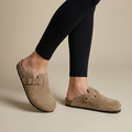 Suede Clogs for Women – Adjustable Strap & All-Day Support