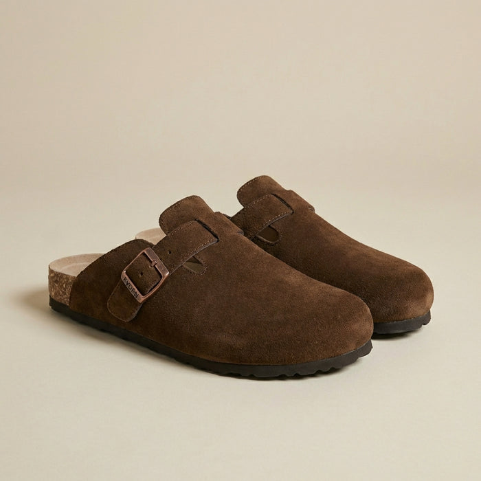 Suede Clogs for Women – Adjustable Strap & All-Day Support