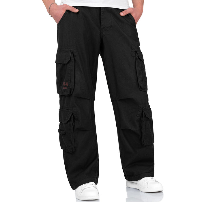 surplus airborne vintage cargo trousers black