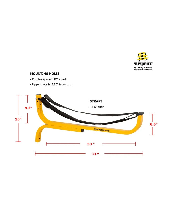 Suspenz Universal Flat Kayak, SUP and Canoe Rack