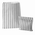 100 Grey Stripe Paper Bags