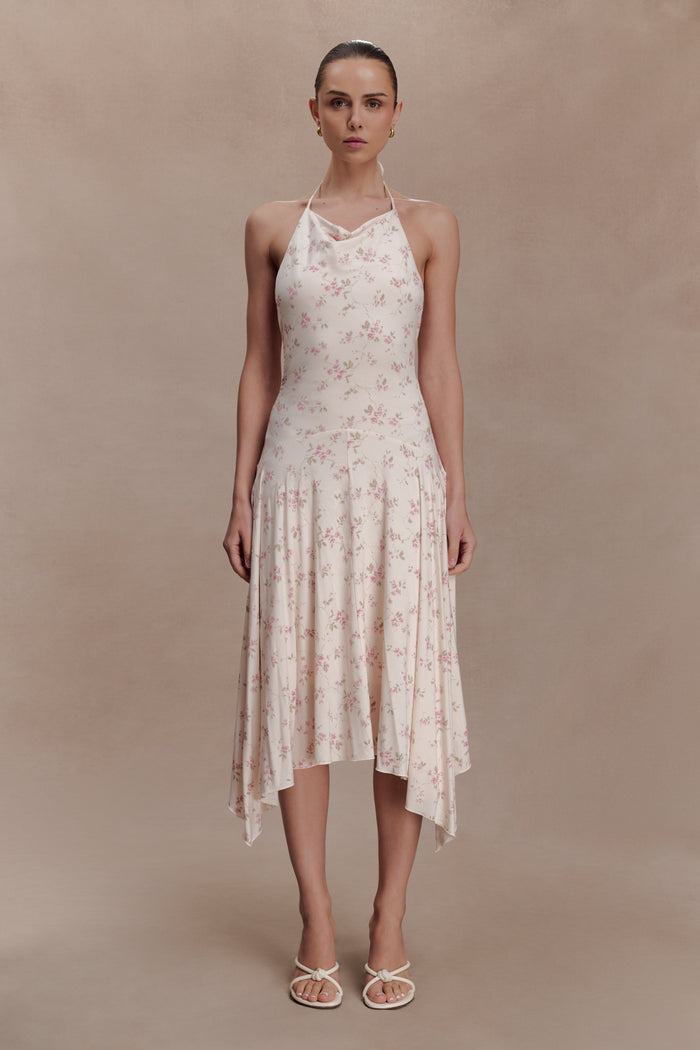 Sylvie Modal Hankie Midi Dress - Floral Ditsy Print