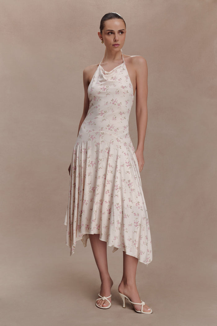 Sylvie Modal Hankie Midi Dress - Floral Ditsy Print
