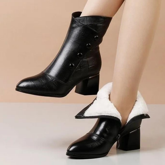 Textured Ankle Boots for Women – Stylish & Comfortable Block Heel