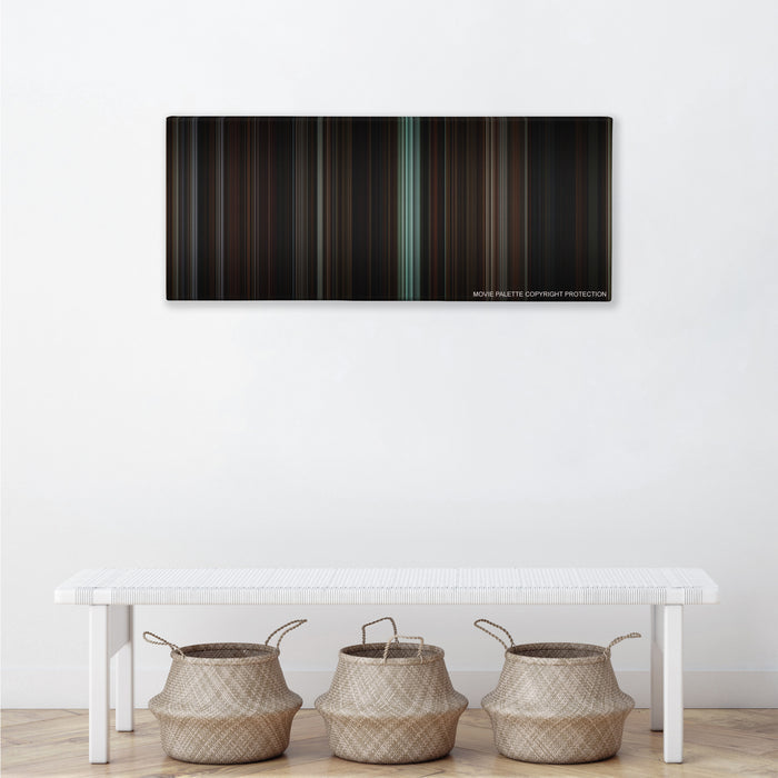 The Others color palette canvas above a white bench with three woven baskets