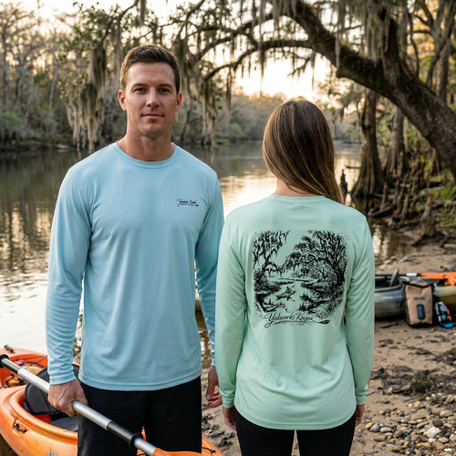 "The Swamp Spirit" Performance Long Sleeve Kayaking Shirt - UPF 50+ Sunblocking