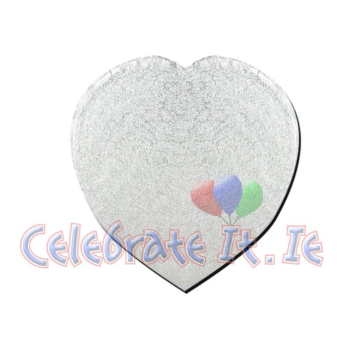 Thick Silver Heart Cake Board
