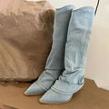 Thigh High Denim Boots for Women – Chic & Stylish