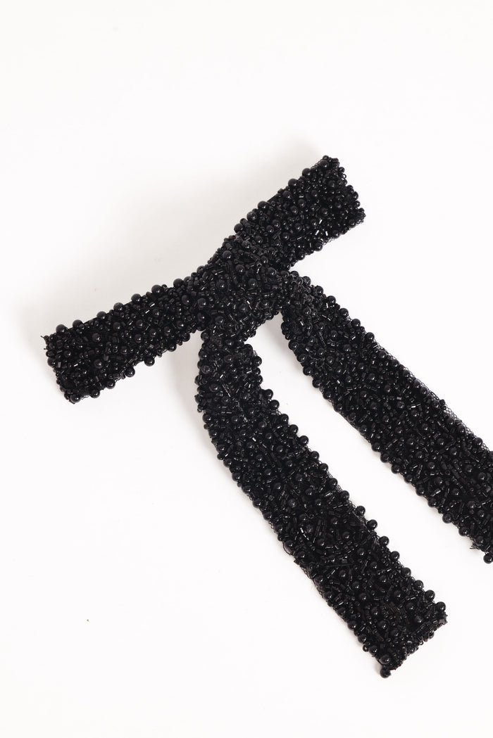 Petal and Pup USA ACCESSORIES Tiana Hair Bow - Black One Size