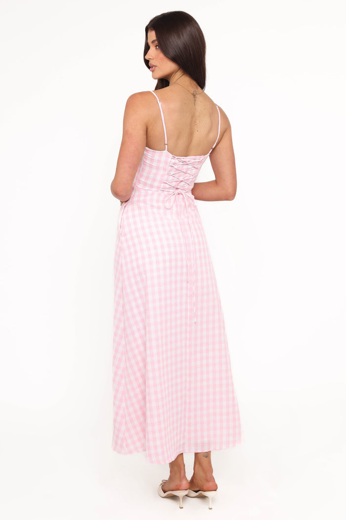 Petal and Pup USA DRESSES Tilbury Midi Dress - Pink Gingham