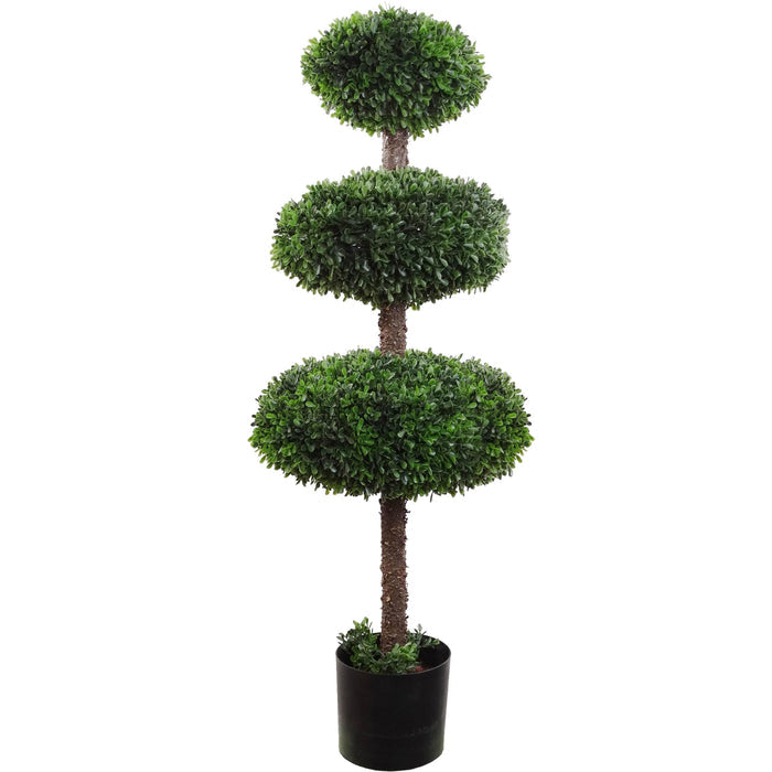 Boxwood Topiary Triple Artificial UV Indoor Outdoor 41" Topiaries ArtificialFlowers