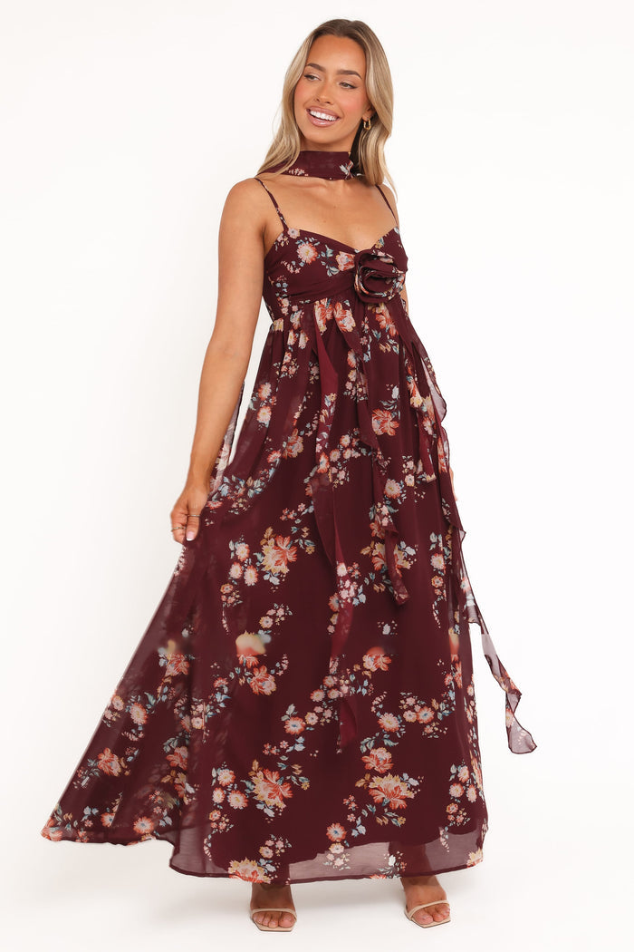 Petal and Pup USA DRESSES Tully Maxi Dress - Berry Floral