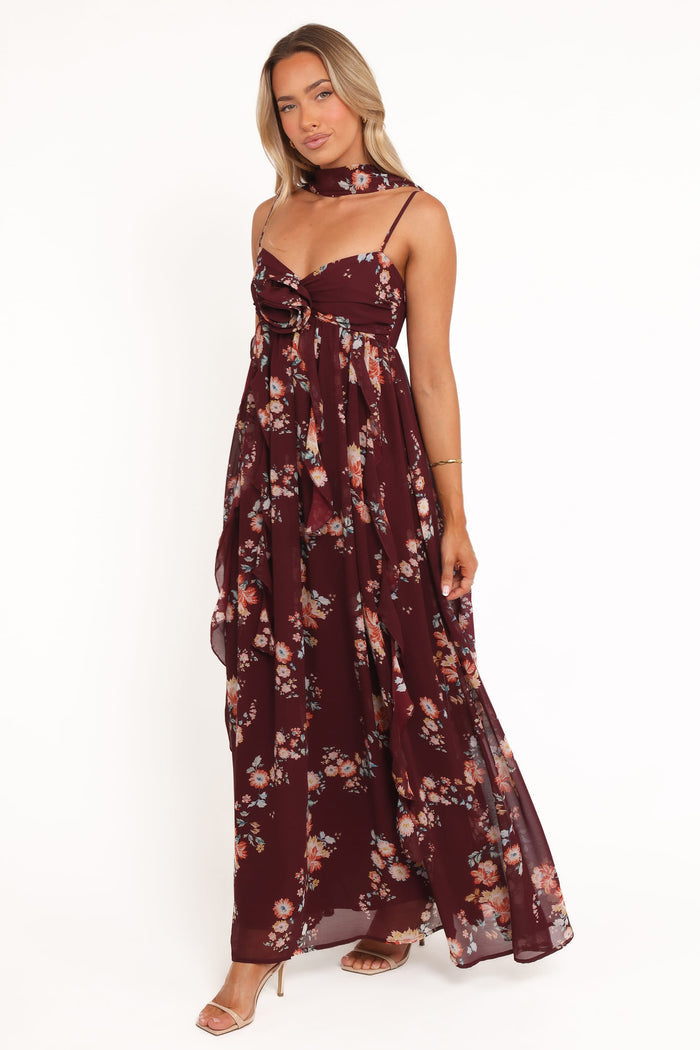 Petal and Pup USA DRESSES Tully Maxi Dress - Berry Floral
