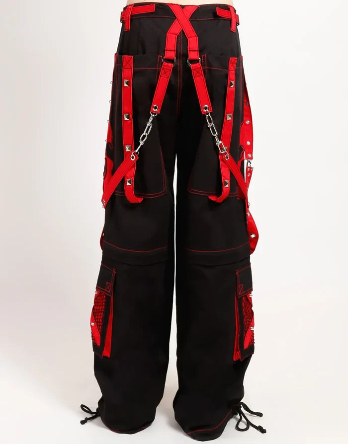 UNISEX Black Scare Dark Street Pant w/ Red Skull Details