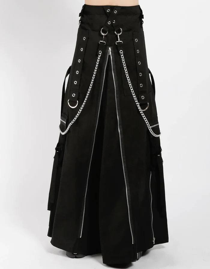 model showing back of skirt