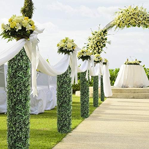 UV-Resistant Green Faux Boxwood Panels, Indoor/Outdoor, Pack of 12 - 20" x 20"