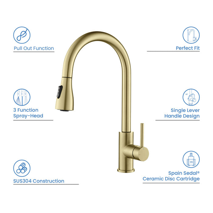 Value Collection - Single Handle Pull Down Kitchen Faucet - F102