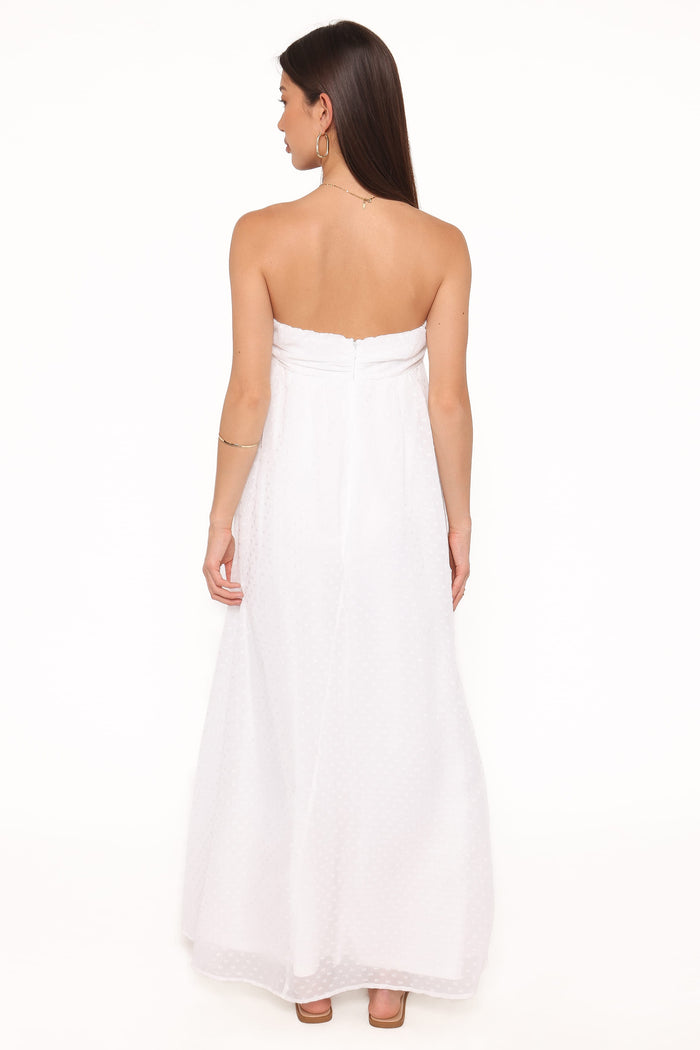 Petal and Pup USA DRESSES Vee Strapless Maxi Dress - White