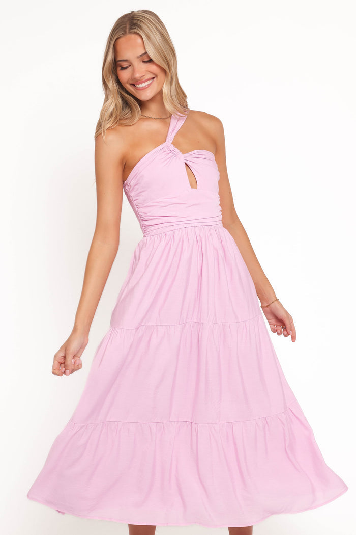 Petal and Pup USA DRESSES Vinny One Shoulder Maxi Dress - Pink