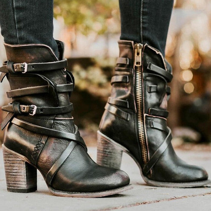Vintage Mid-Calf Boots for Women – Chic & Comfortable Style