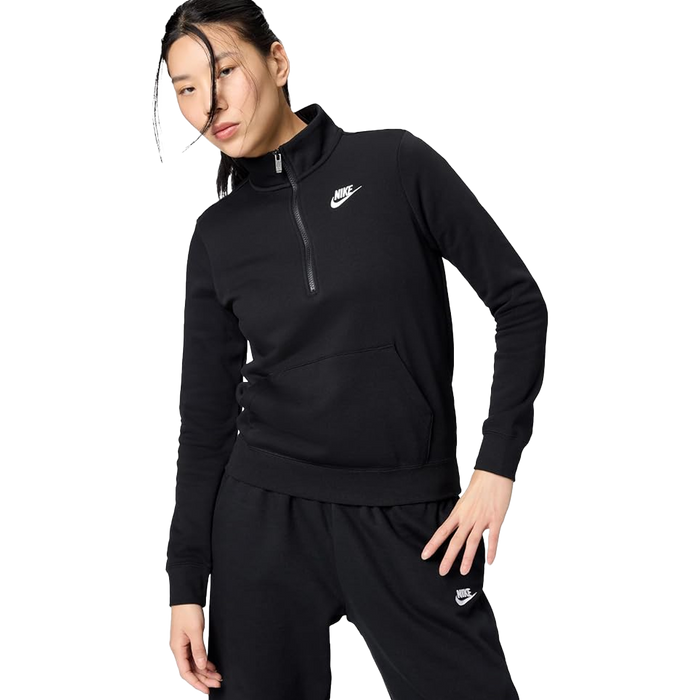 Nike W NSW CLUB FLEECE 1/4 ZIP TOP