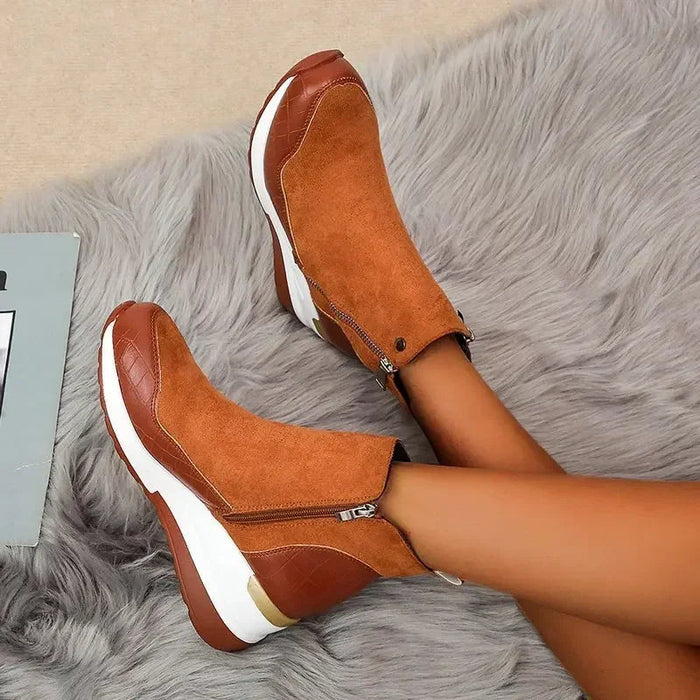 Wedge Black Ankle Boots for Women – Chic & Comfortable Platform Style