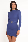 Petal and Pup USA DRESSES Wilda Long Sleeve Mini Dress - Navy