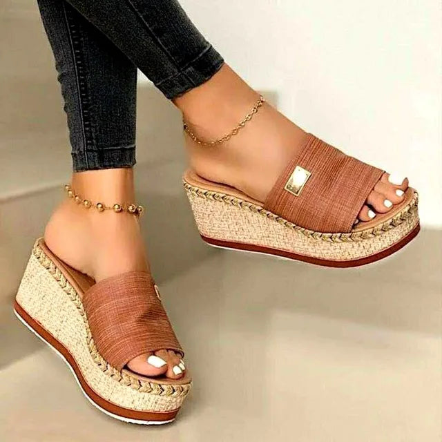 Woven Jute Wedge Sandals for Women – Effortless Style & Comfort