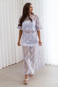 Petal and Pup USA BOTTOMS Yonder Sheer Panel Lace Maxi Skirt - Purple