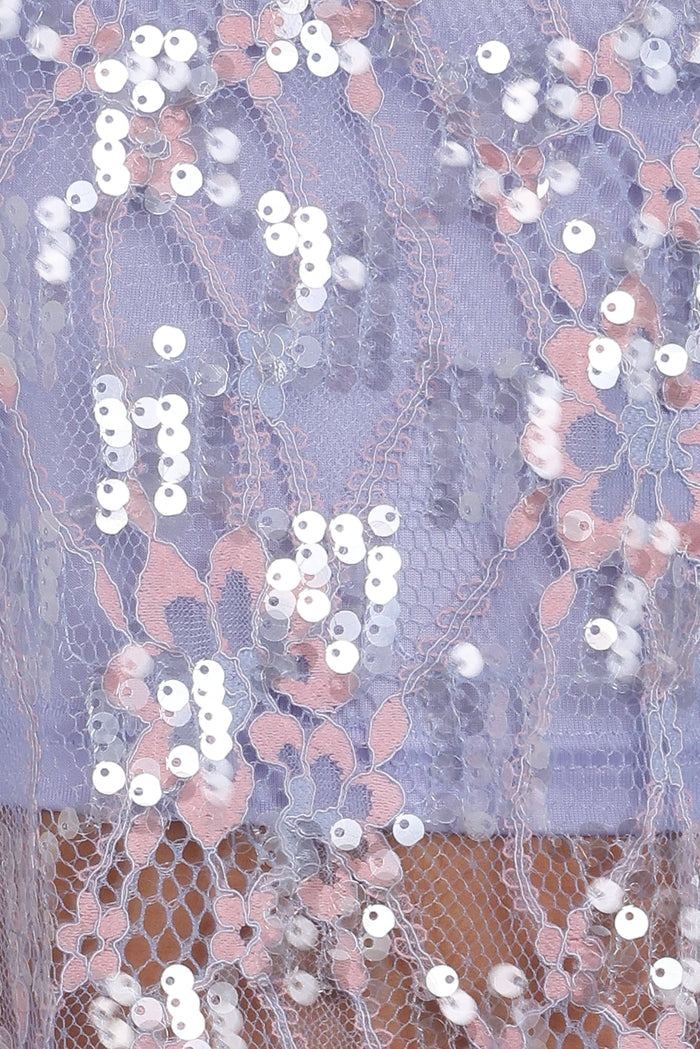 Petal and Pup USA BOTTOMS Yonder Sheer Panel Lace Maxi Skirt - Purple