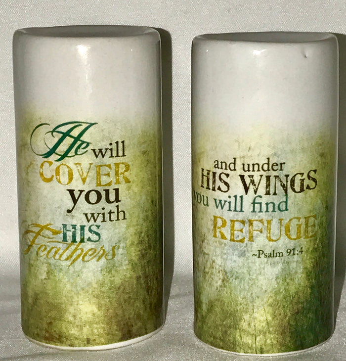 You Will Find Refuge: Salt & Pepper Shakers