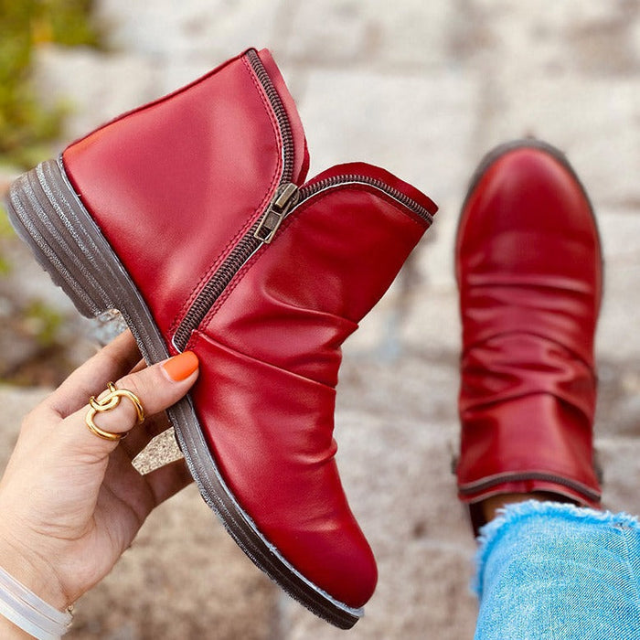 Zip-Up Ankle Boots for Women – Stylish & Comfortable